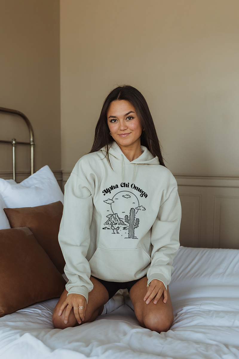 Beige Desert hoodie - Alpha Chi Omega