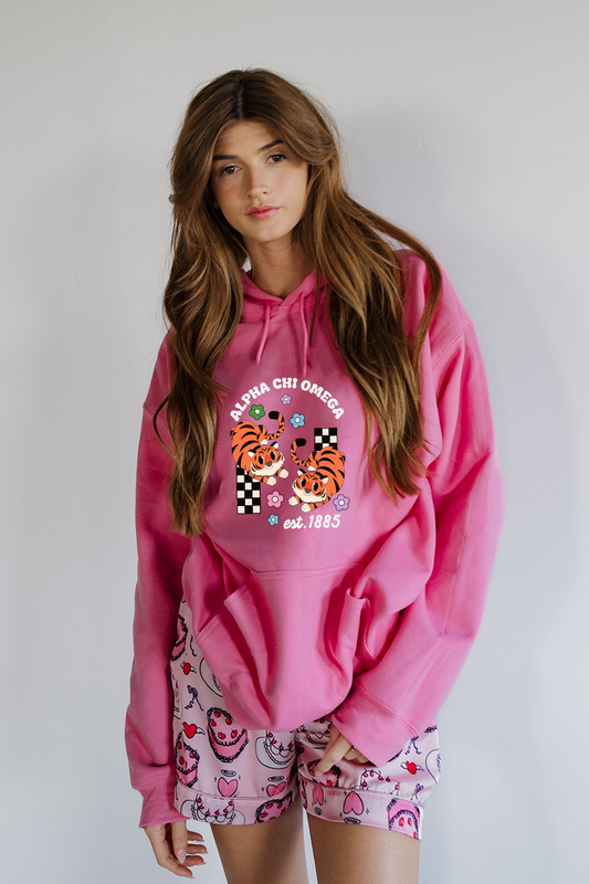 Pink Tiger Hoodie - Alpha Chi Omega