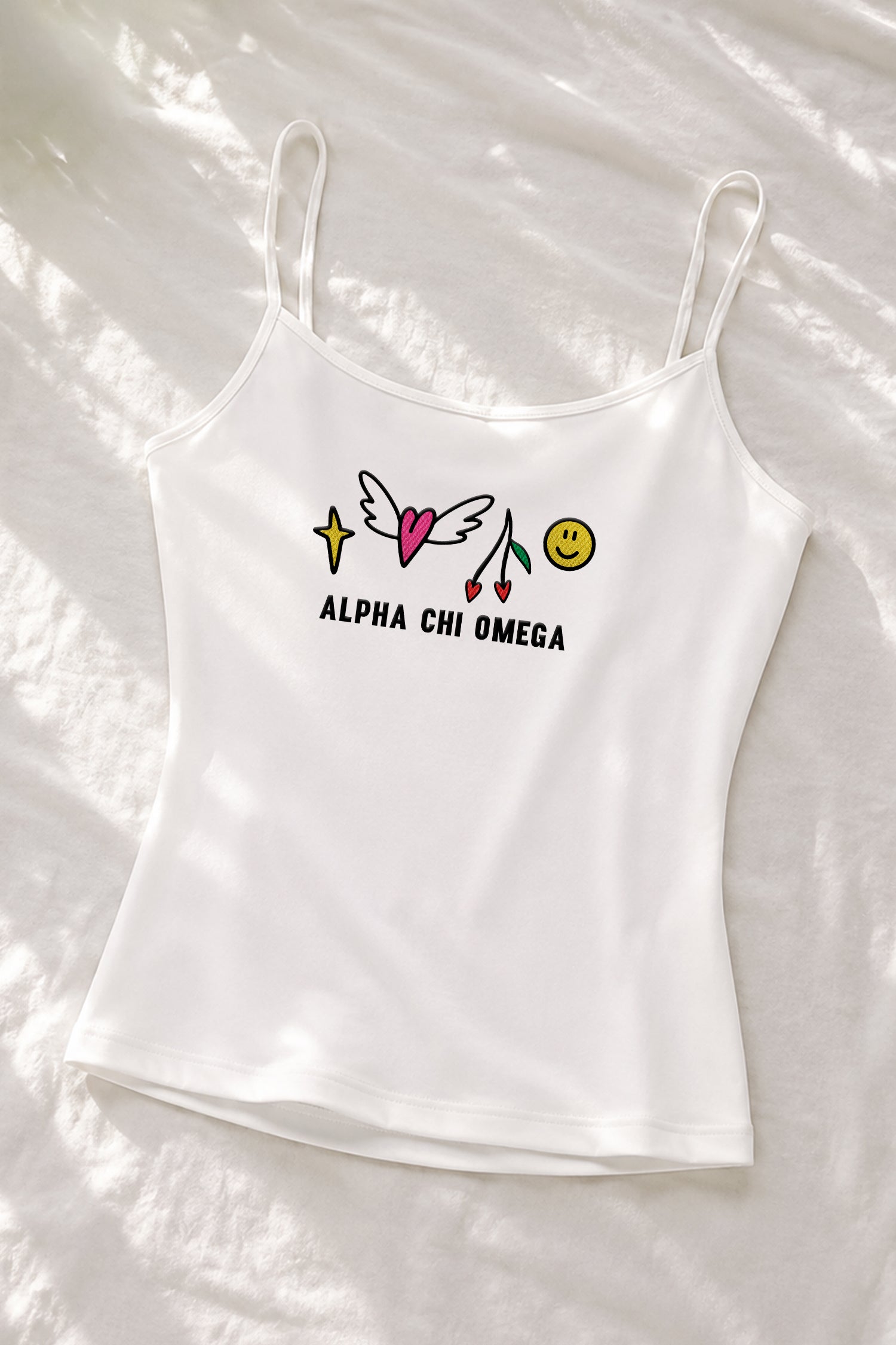 Embroidered Trendy Icons Sorority Tank - Alpha Chi Omega