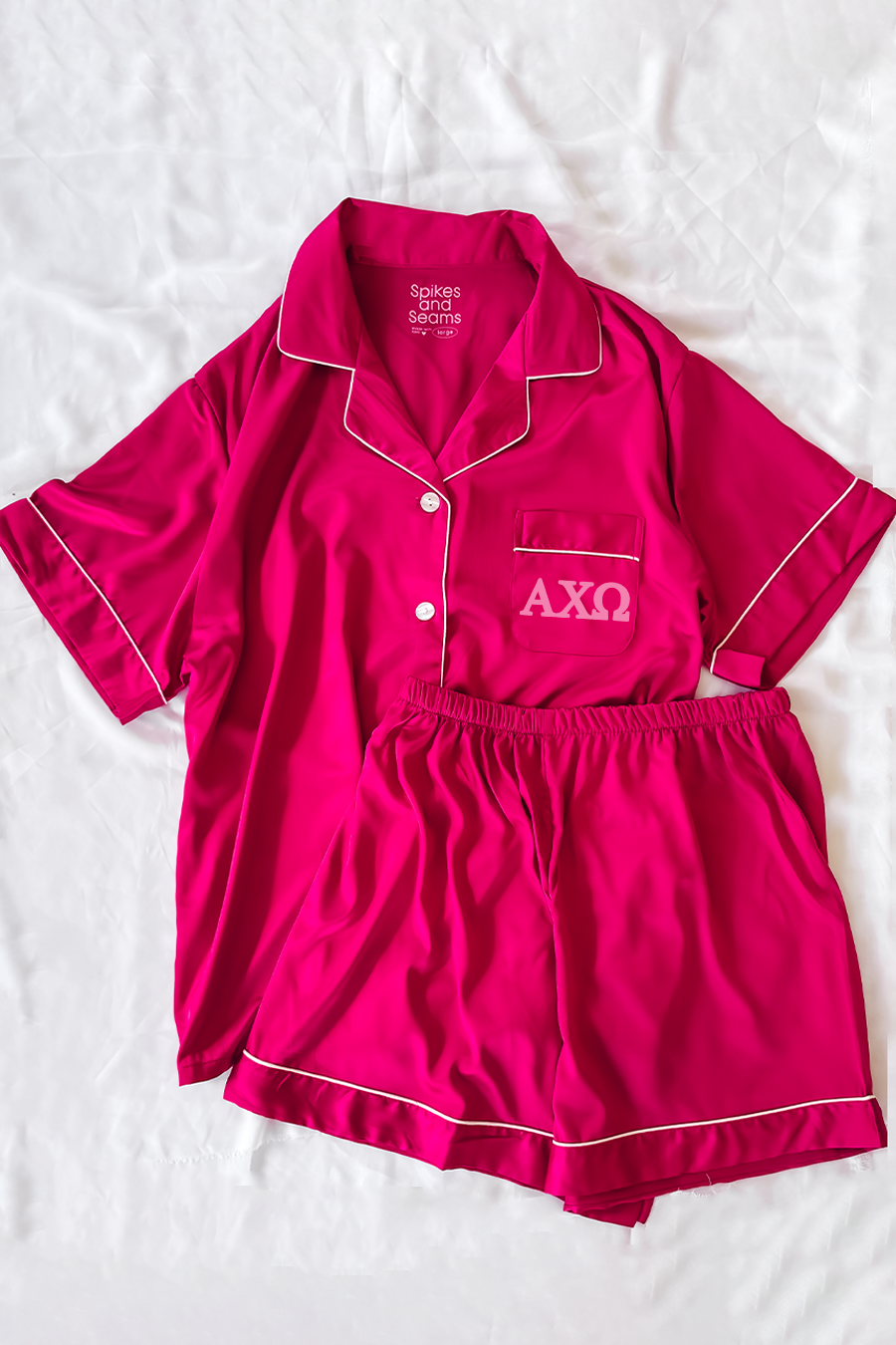 Pink Berry Pajamas with Pink Greek Letters - Alpha Chi Omega