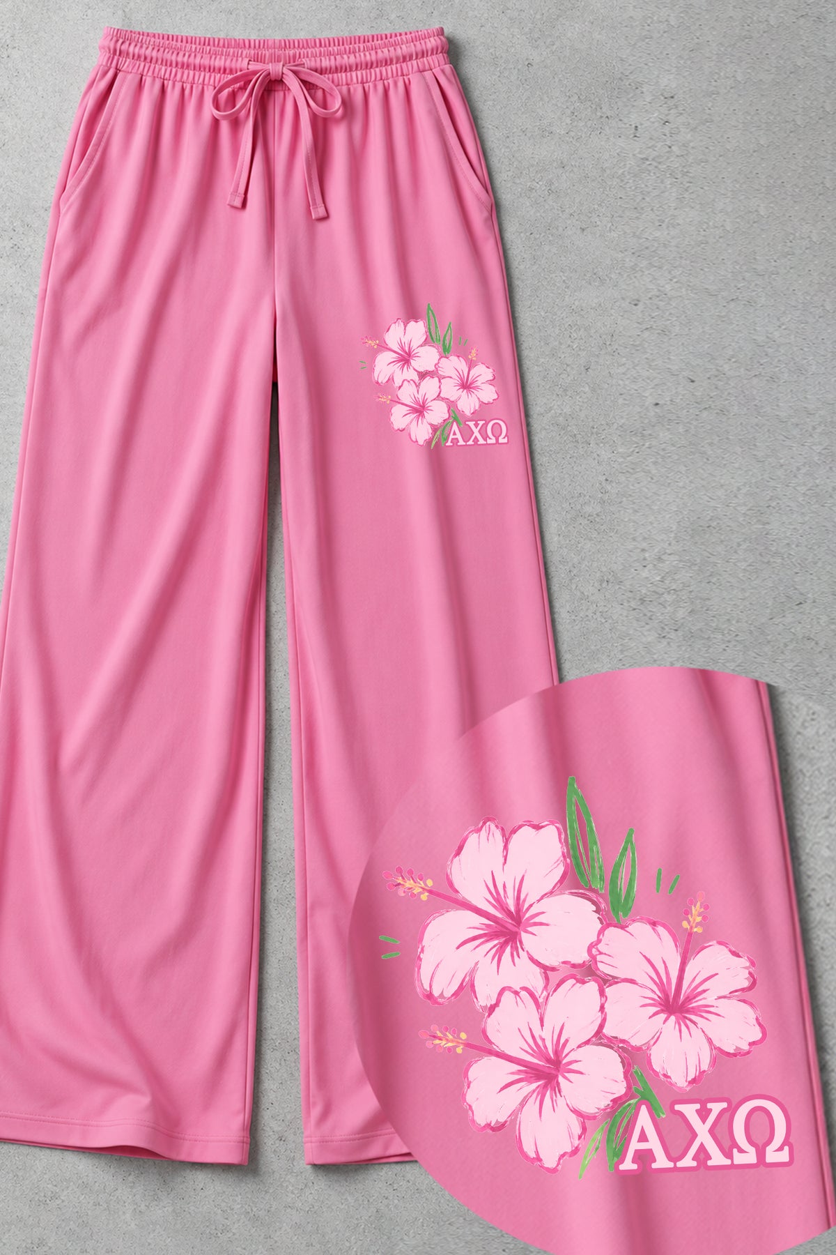Pink Greek Letter Yoga Pants
