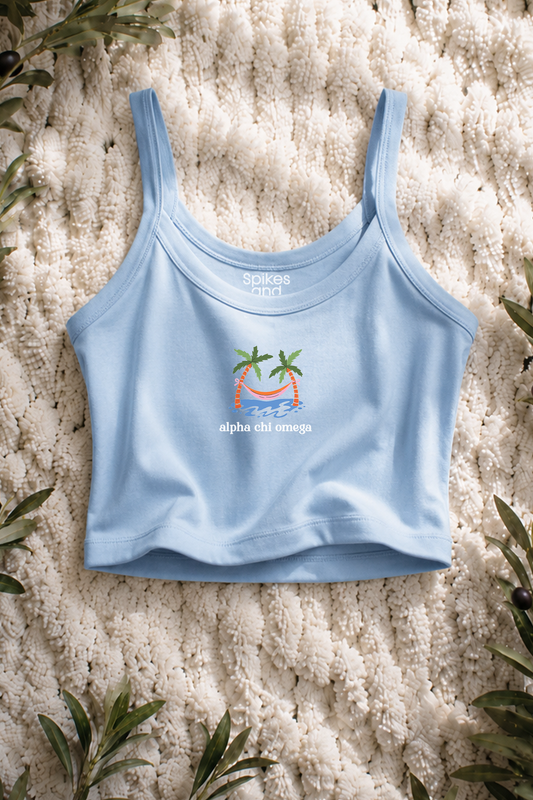 Blue Beachside Sorority Micro Tank - Alpha Chi Omega