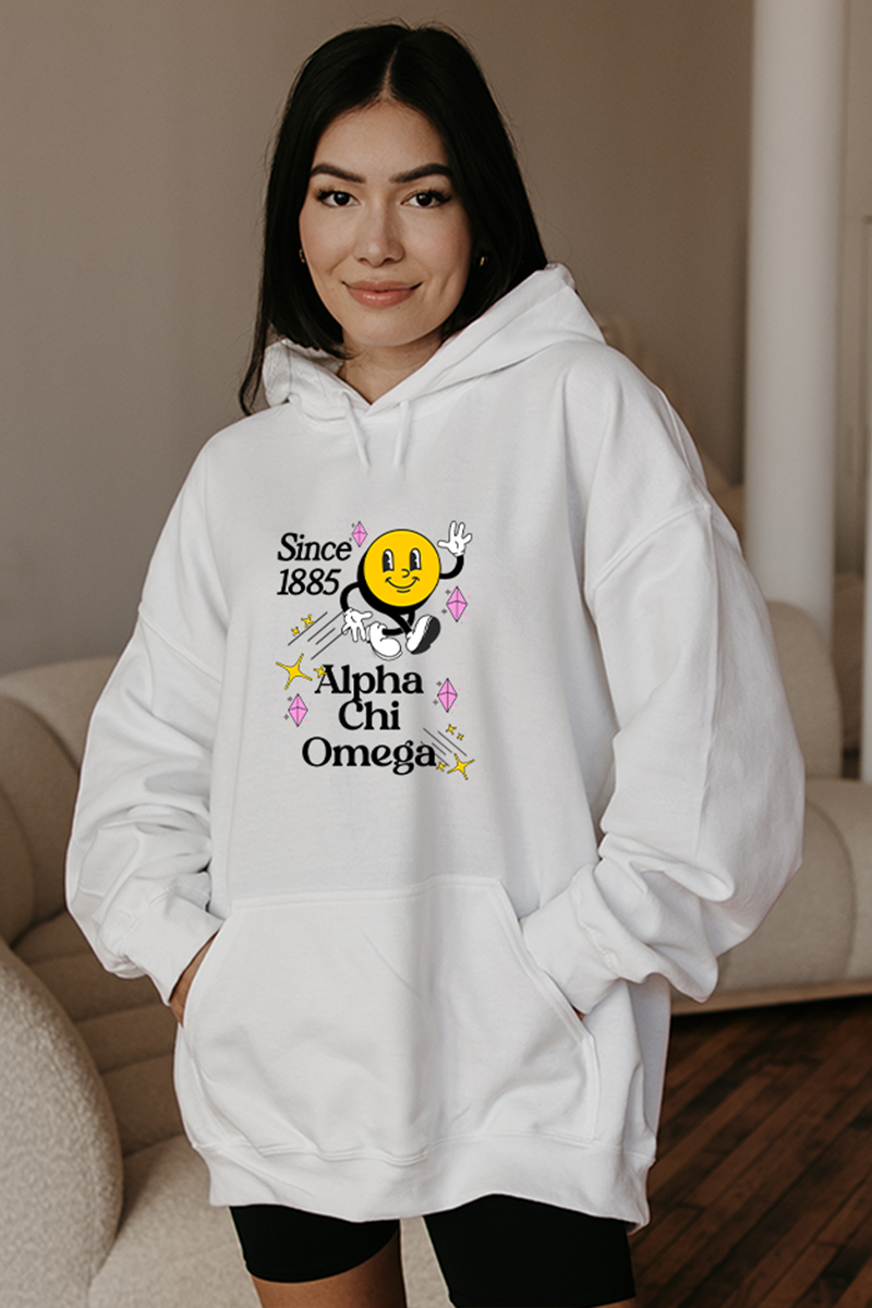 Walking Smiley hoodie - Alpha Chi Omega