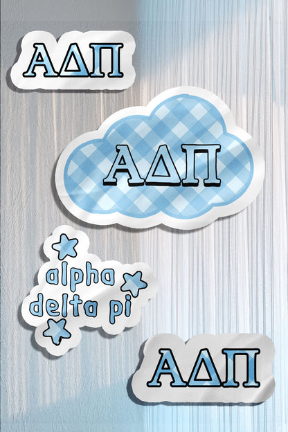 Blue Theme Waterproof Sorority Stickers
