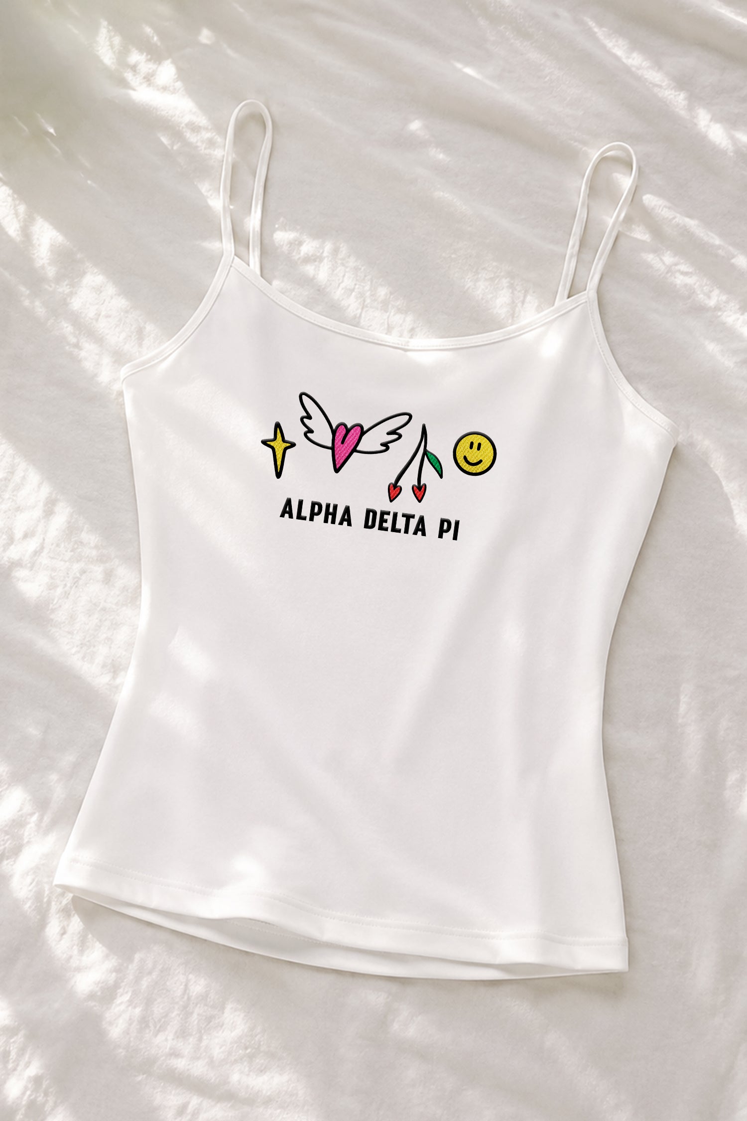 Embroidered Trendy Icons Sorority Tank - Alpha Delta Pi
