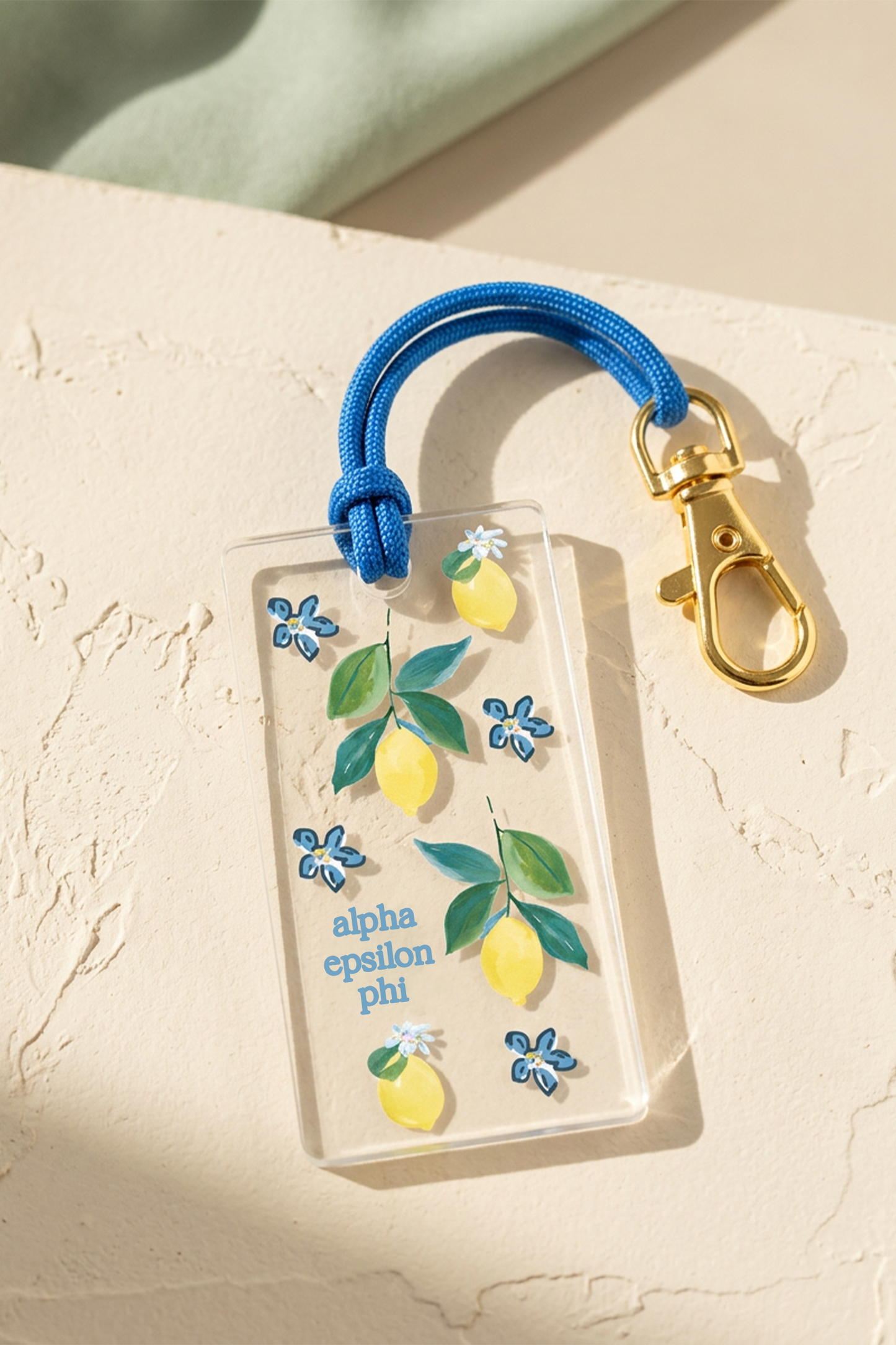 Lemon Acrylic Sorority Keychain