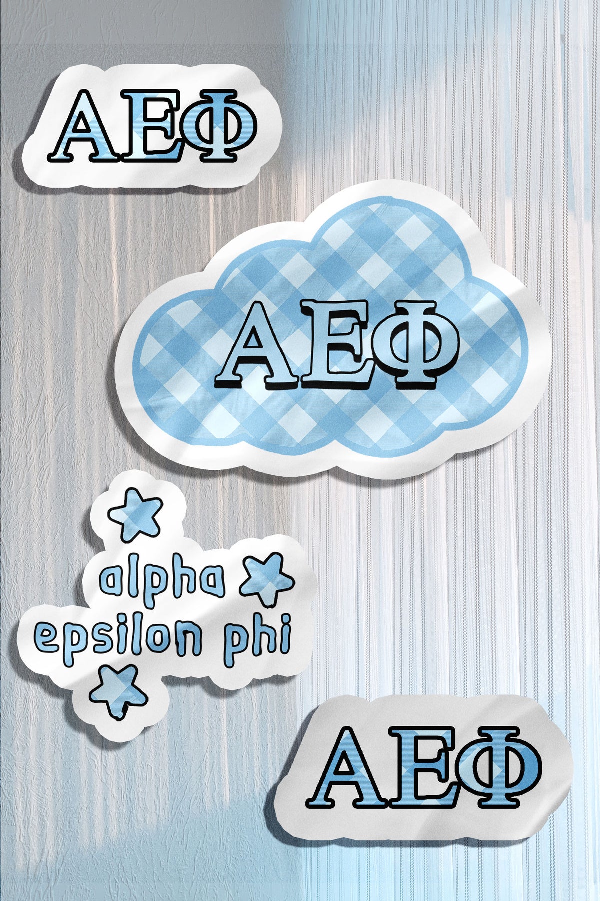 Blue Theme Waterproof Sorority Stickers