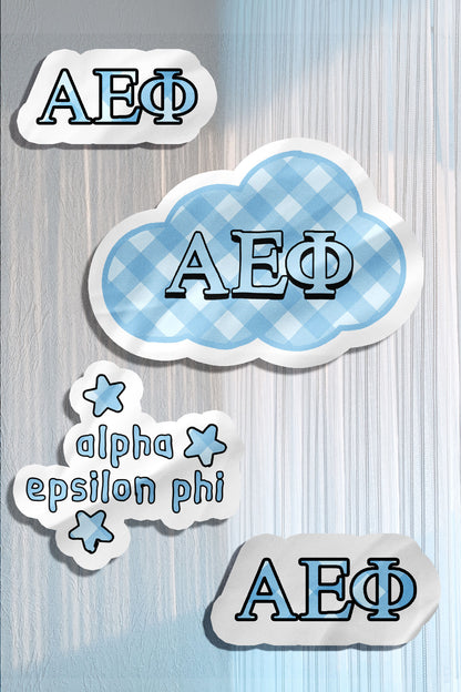 Blue Theme Waterproof Sorority Stickers