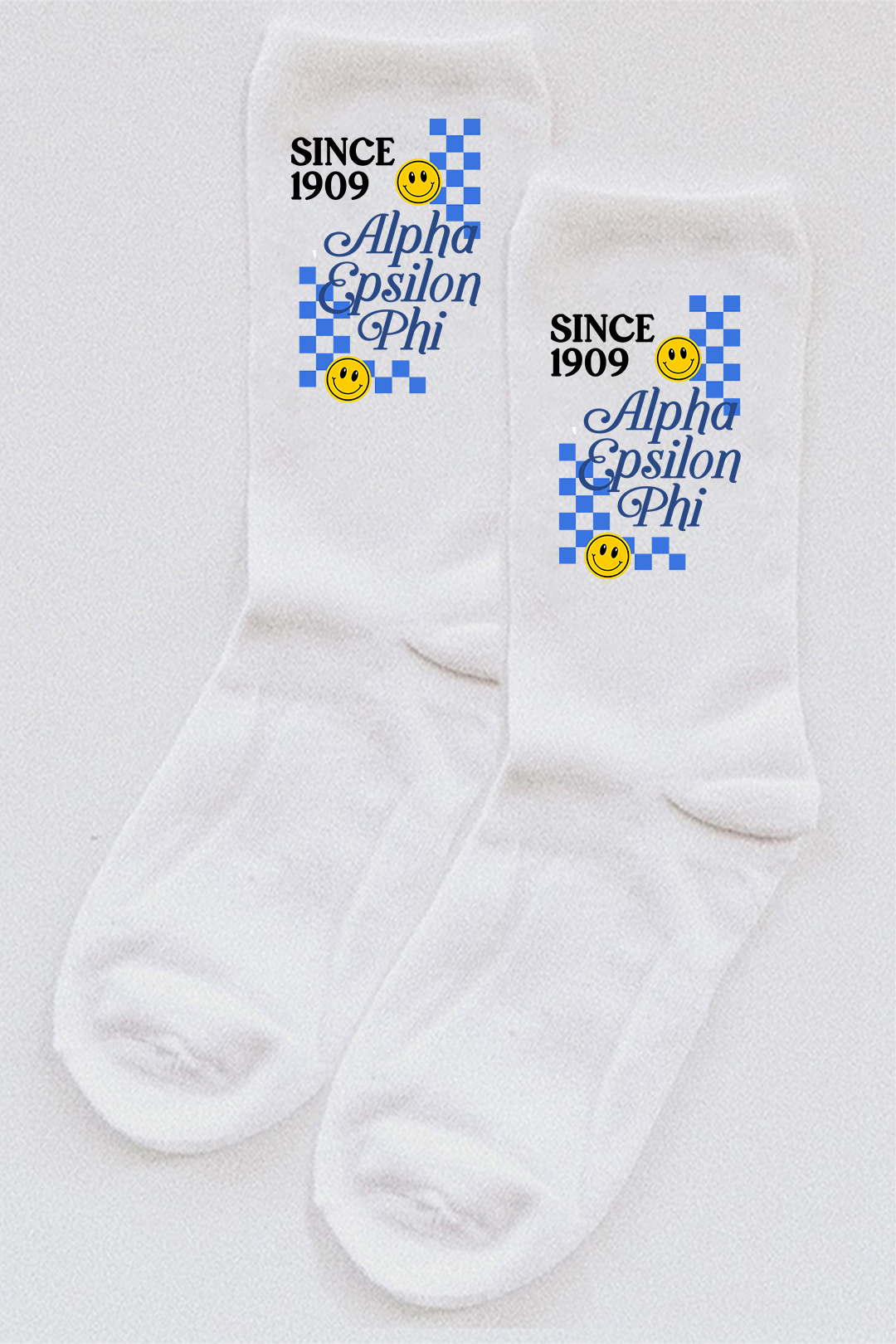 Blue Checkered socks - Alpha Epsilon Phi