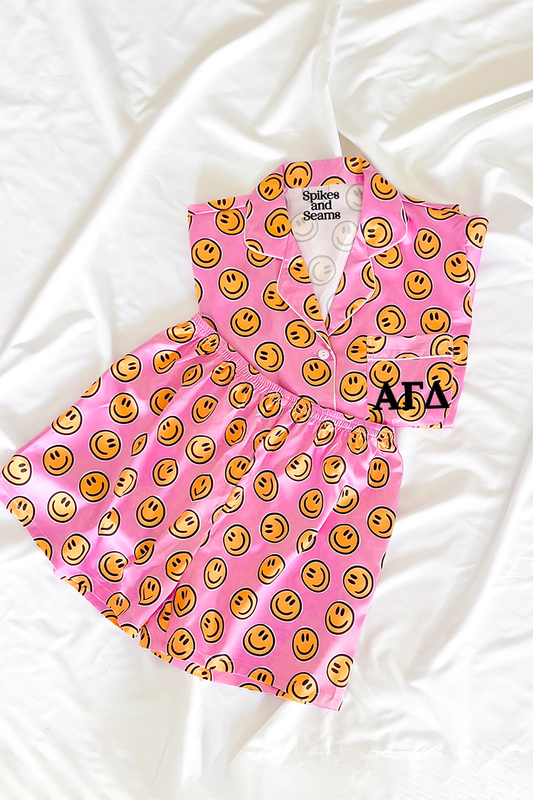 Greek Letter Pink Smiley pajamas - Alpha Gamma Delta