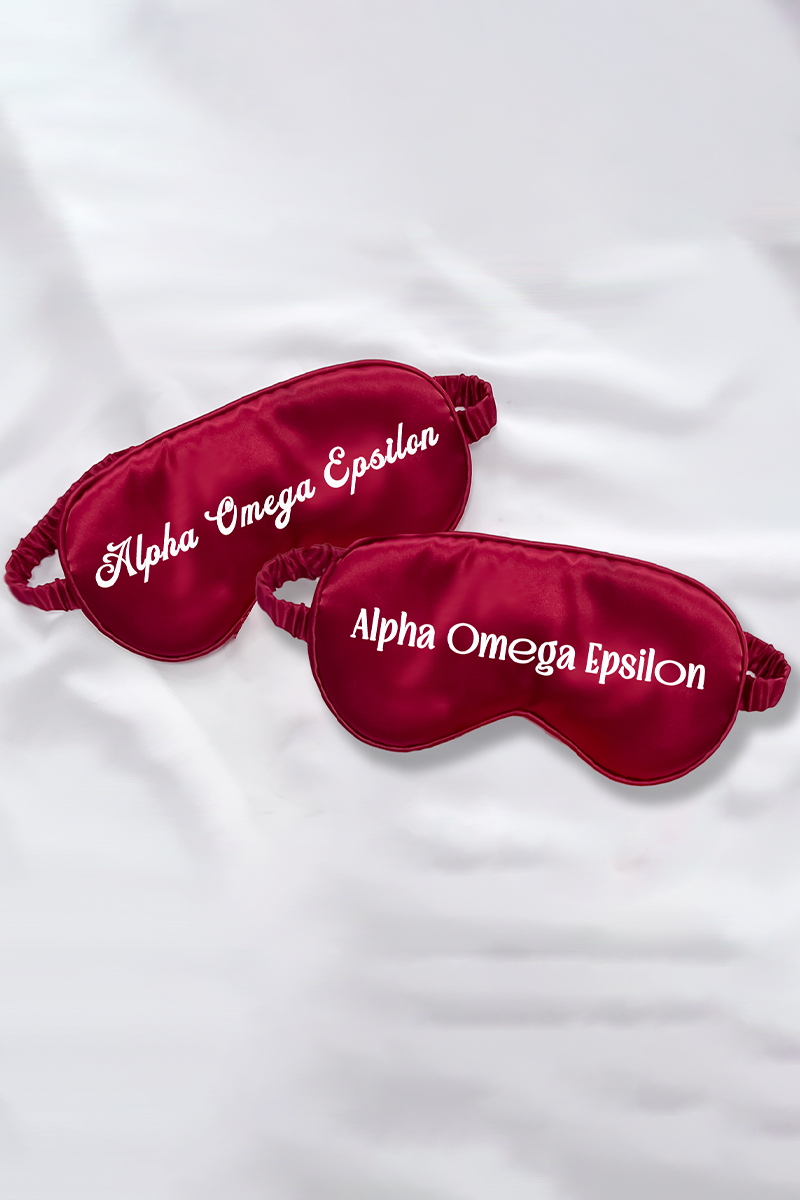 Choose your font! Burgundy Sleep Mask  - Alpha Omega Epsilon