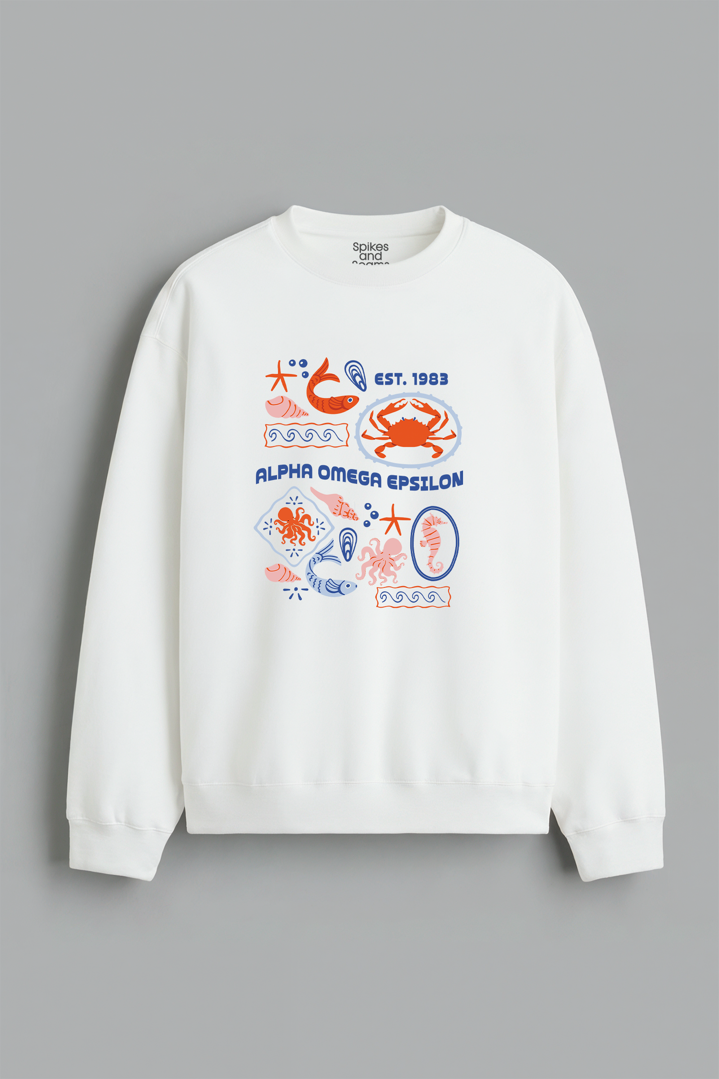 Sorority Ocean Crewneck - Alpha Omega Epsilon - Spikes and Seams Greek