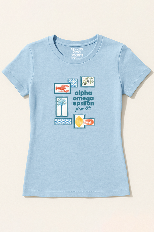 Light Blue Mediterranean Tee - Alpha Omega Epsilon