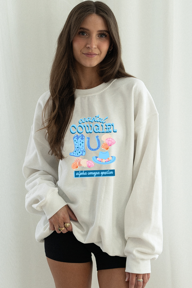 Coastal Cowgirl Crewneck - Alpha Omega Epsilon
