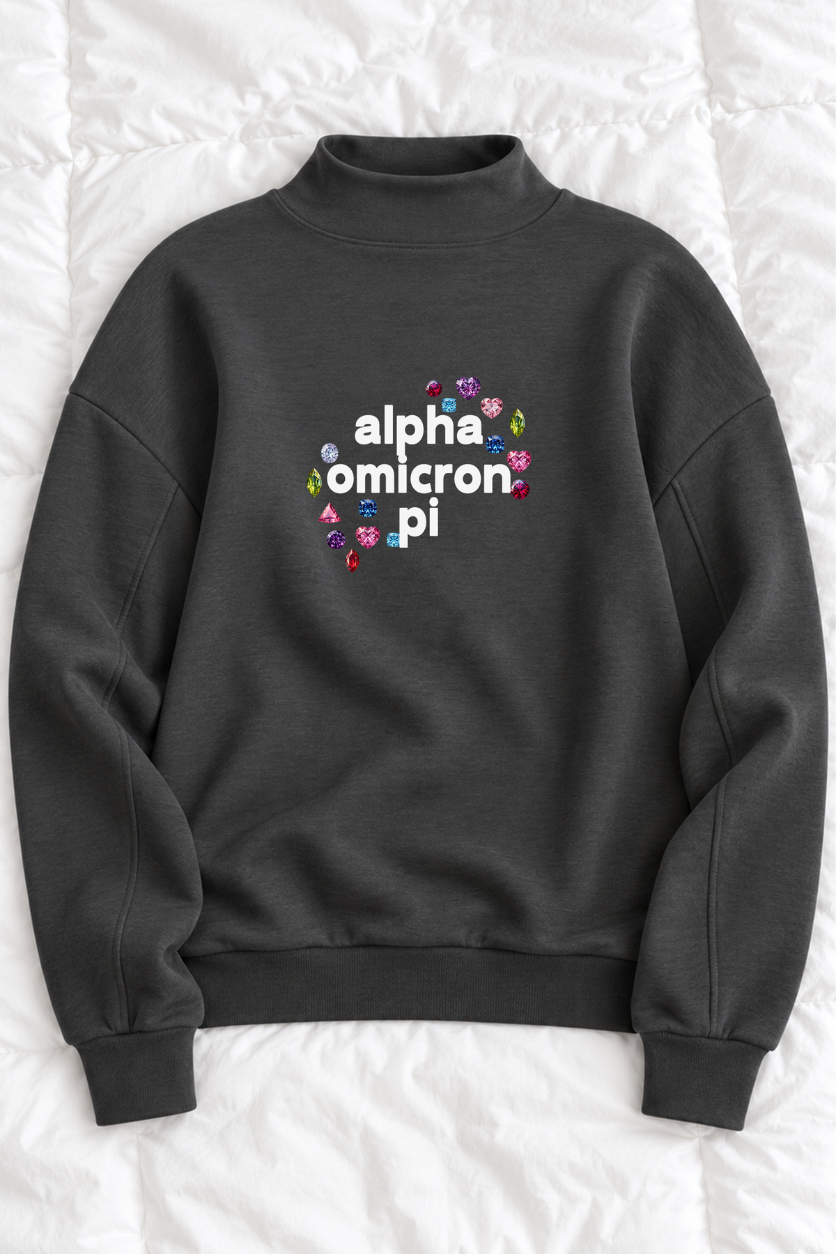 Gems Charcoal Sorority Mockneck