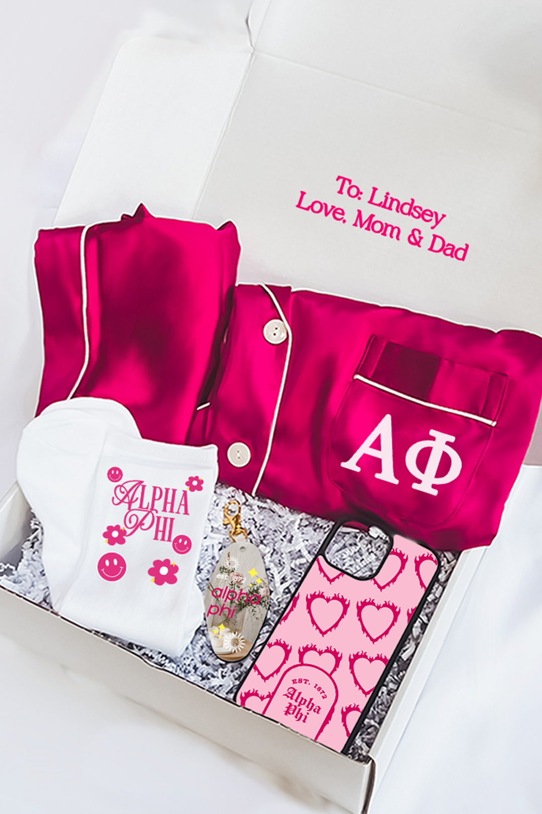 Pink Berry Pajamas Gift Box - Alpha Phi