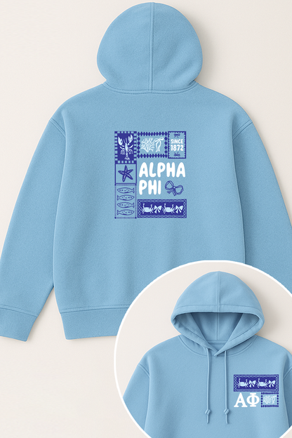 Blue Sorority Coquette Hoodie