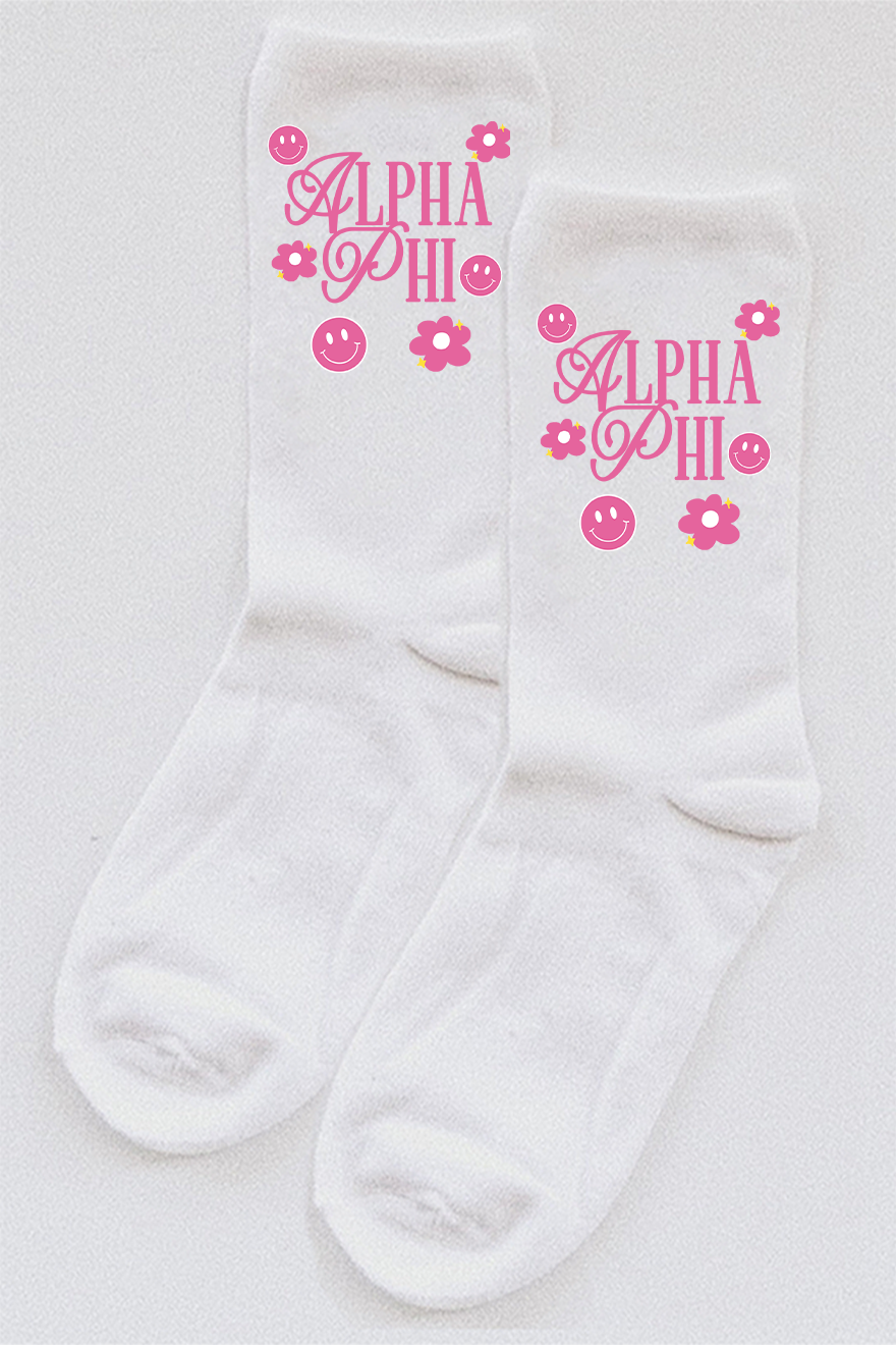 Pink Accent socks - Alpha Phi