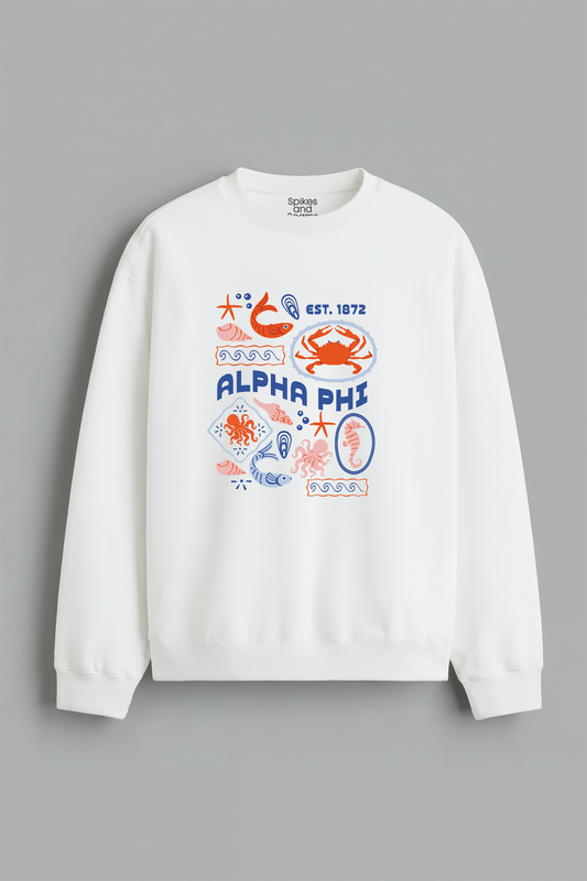 Sorority Ocean Crewneck - Alpha Phi - Spikes and Seams Greek