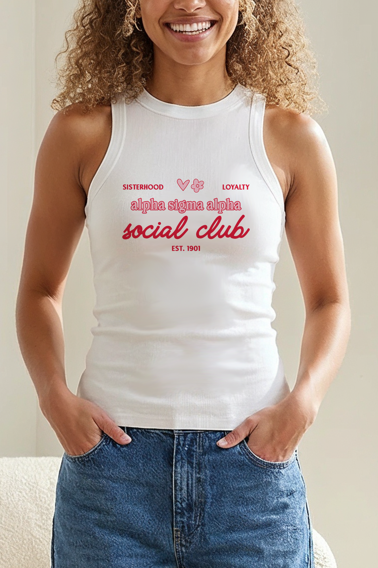 Social Club White Ribbed Tank