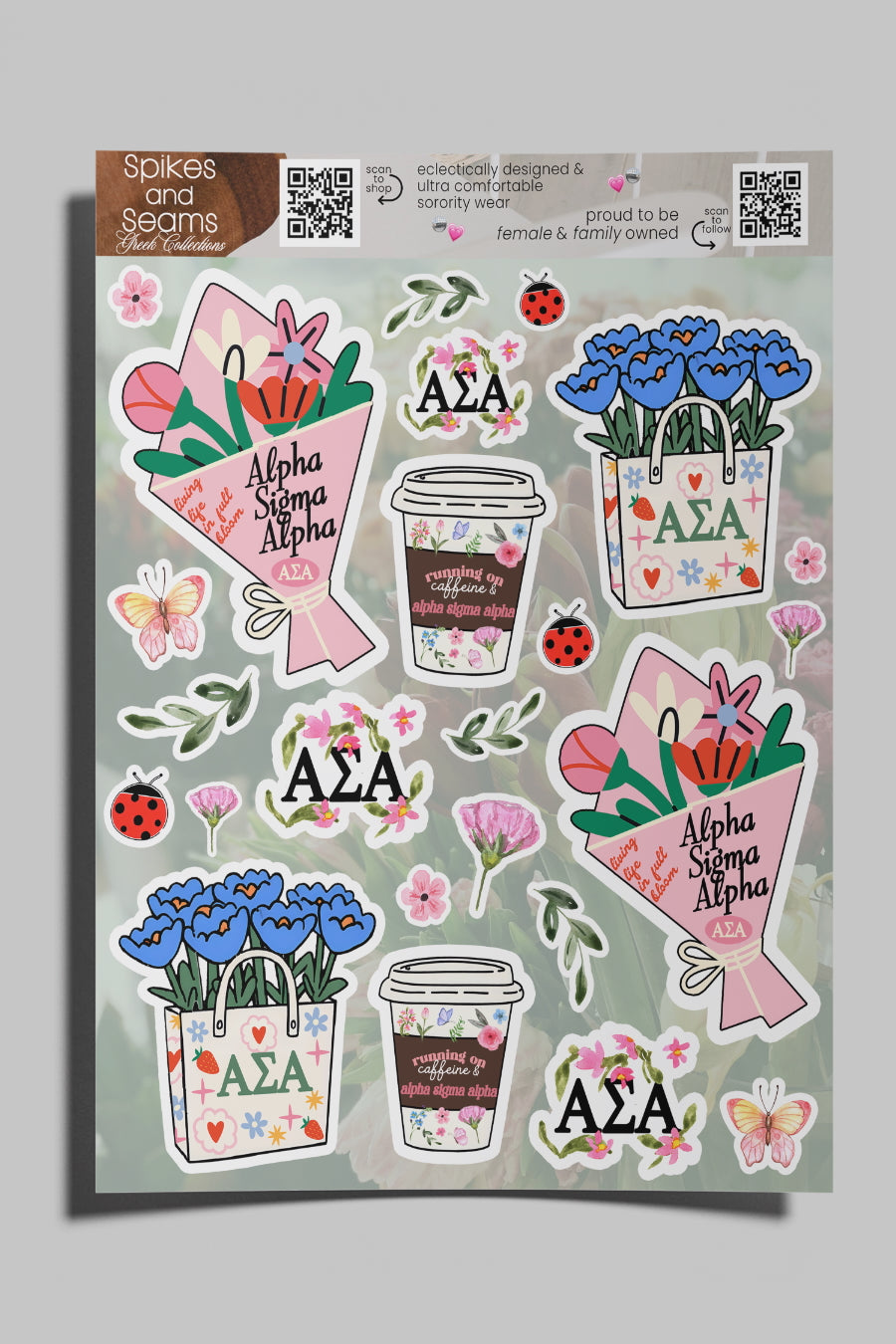 Flower Market Sorority sticker set #21