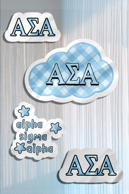 Blue Theme Waterproof Sorority Stickers