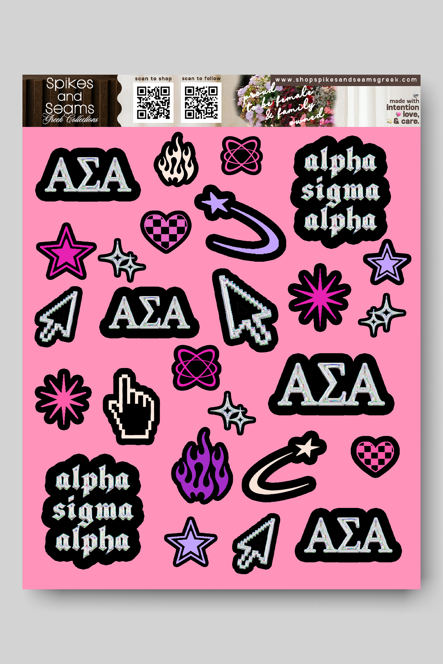 Sorority Sticker Sheet #24 - Alpha Sigma Alpha
