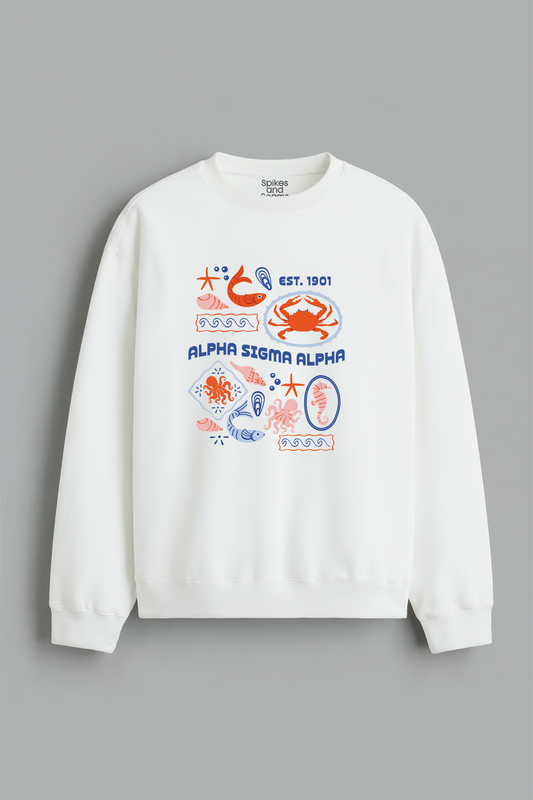 Sorority Ocean Crewneck - Alpha Sigma Alpha - Spikes and Seams Greek