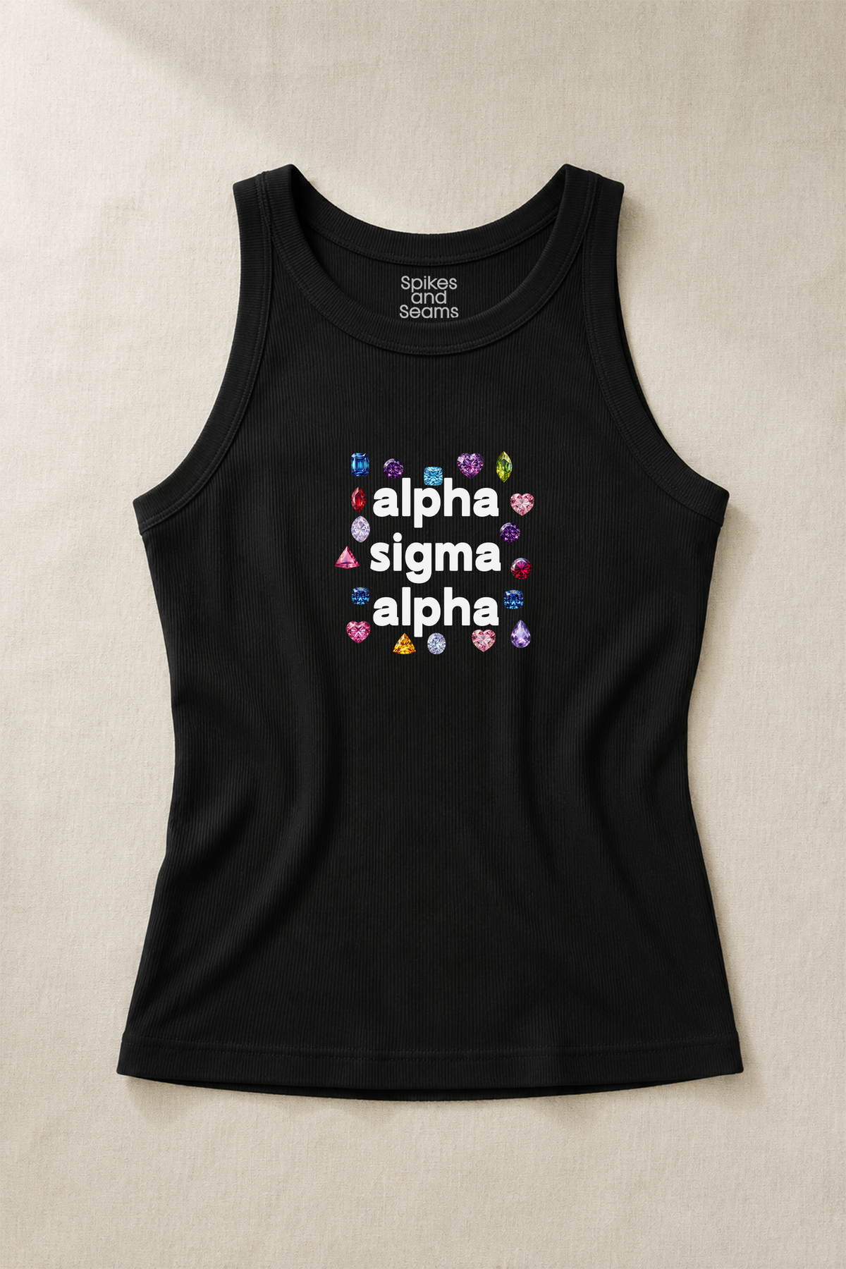 Gems Charcoal Sorority Tank - Alpha Sigma Alpha