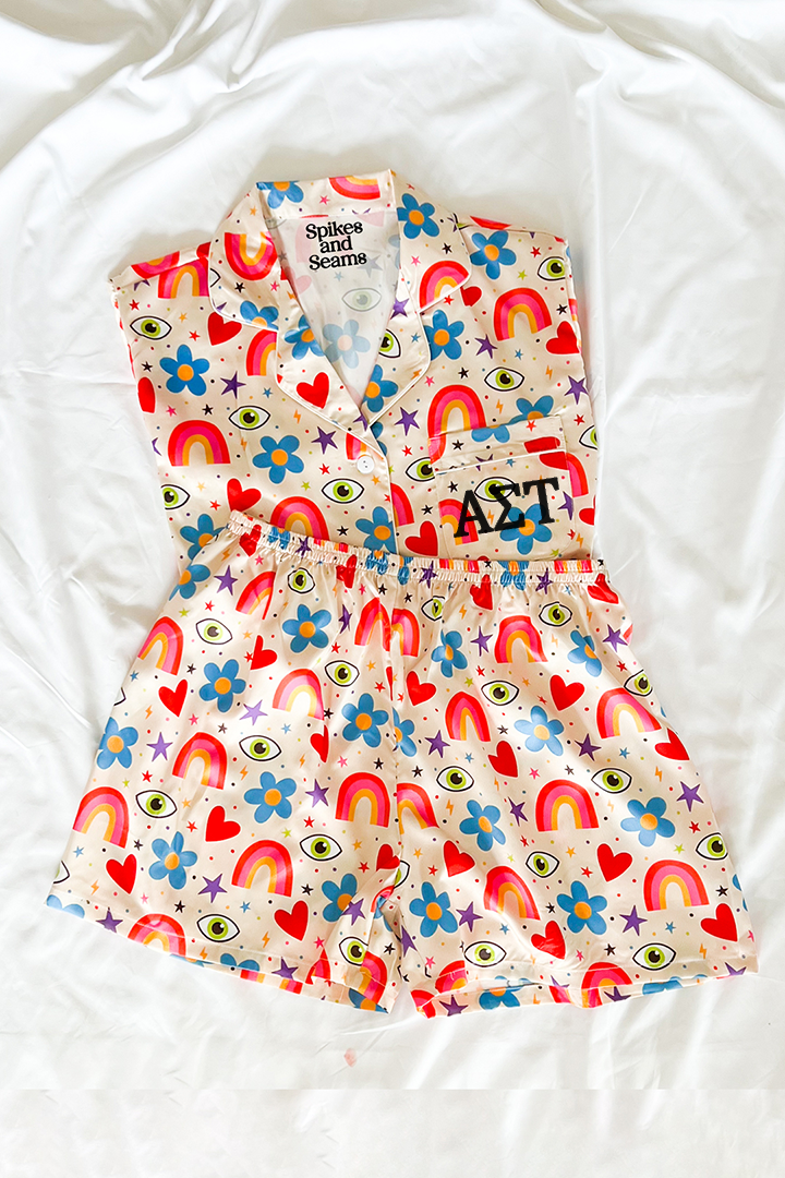 Greek Letter Beige Icons pajamas - Alpha Sigma Tau