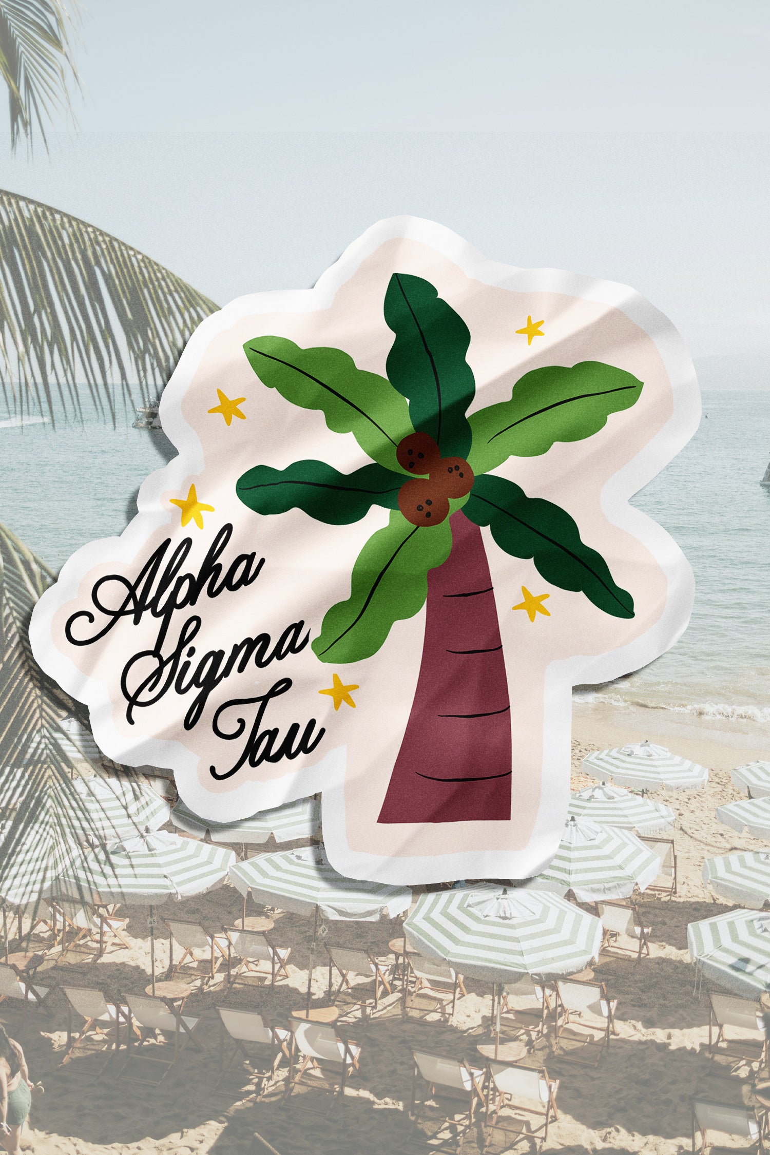 Waterproof Palm Tree Sticker - Alpha Sigma Tau