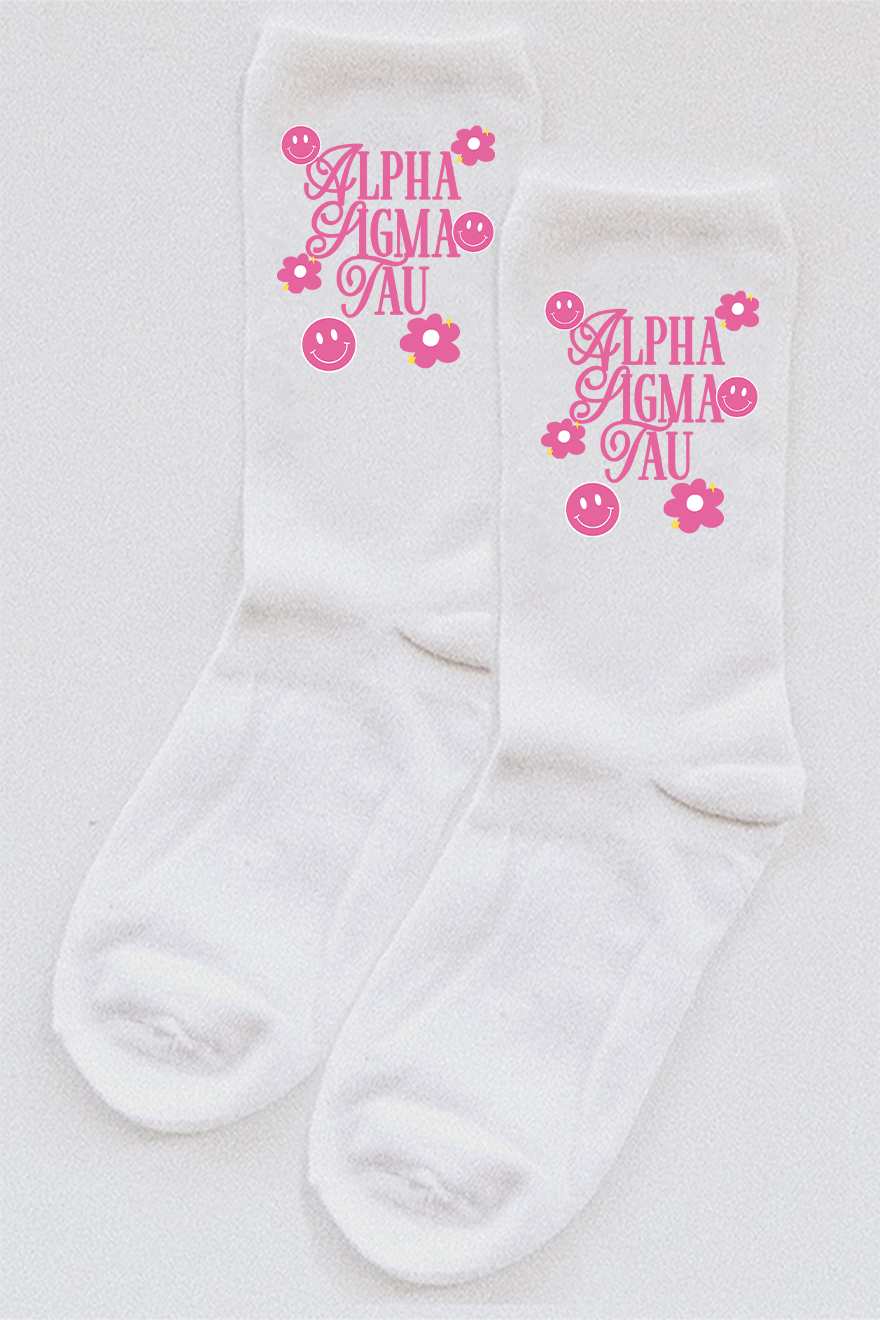 Pink Accent socks - Alpha Sigma Tau