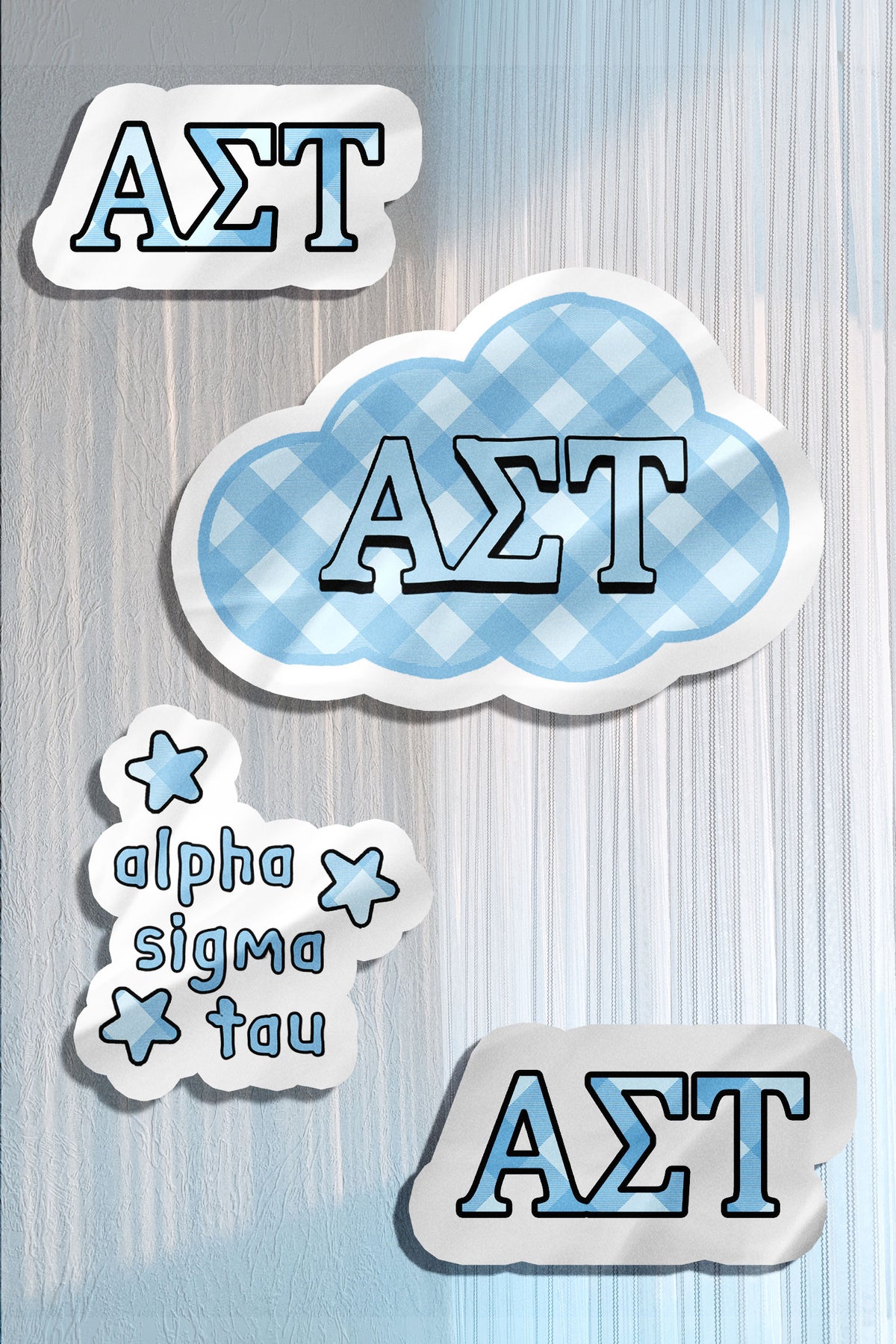 Blue Theme Waterproof Sorority Stickers