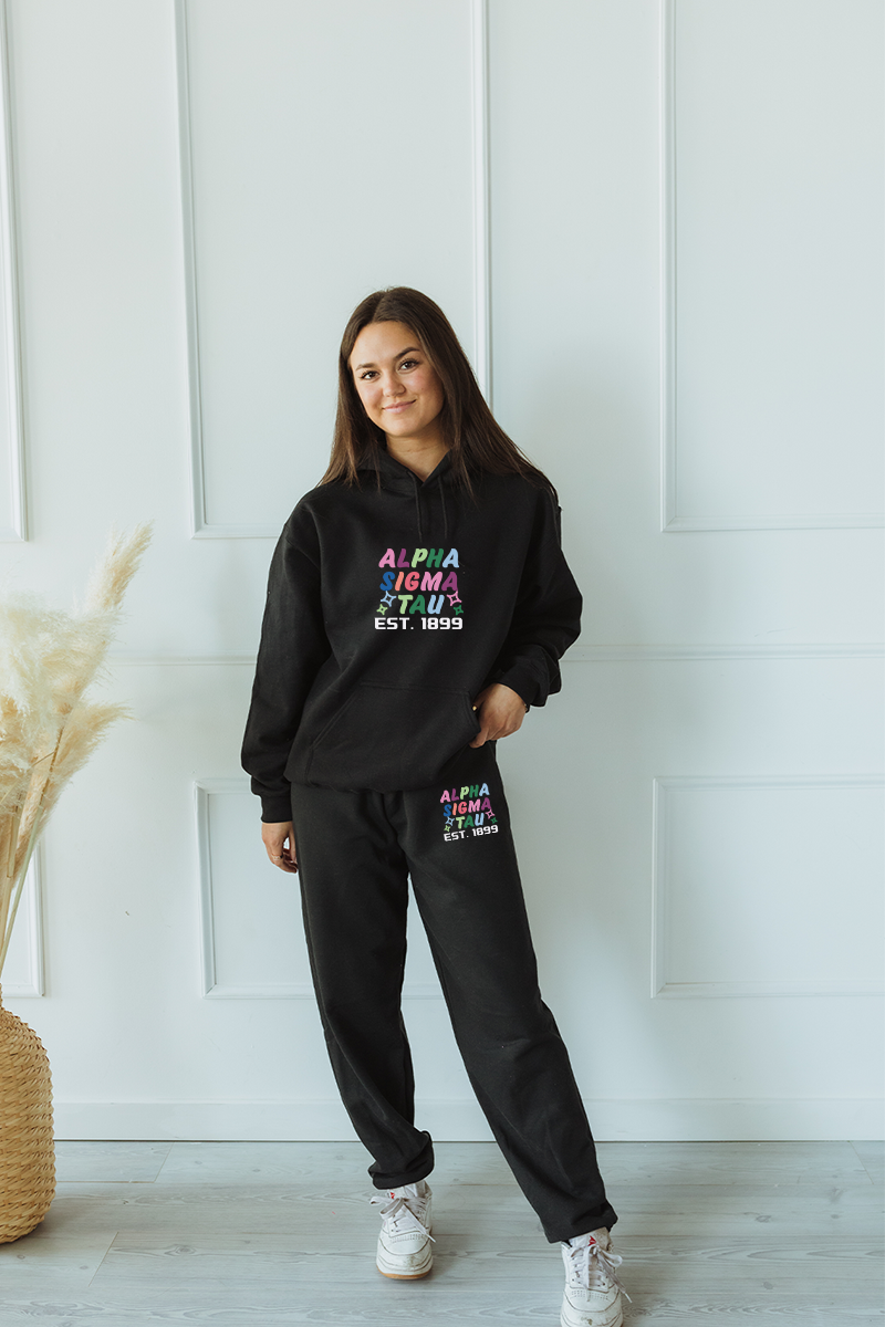 Rainbow Text sweatsuit - Alpha Sigma Tau