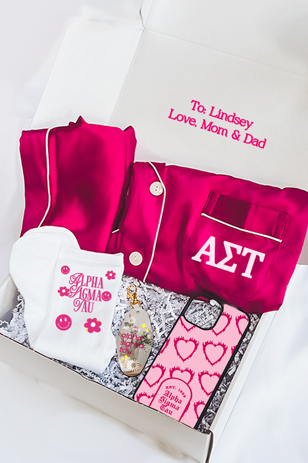 Pink Berry Pajamas Gift Box - Alpha Sigma Tau
