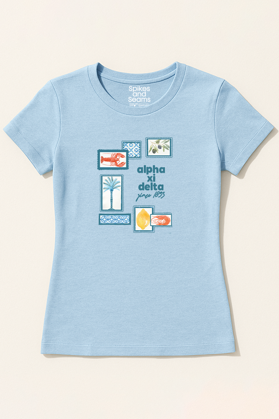 Light Blue Mediterranean Tee - Alpha Xi Delta