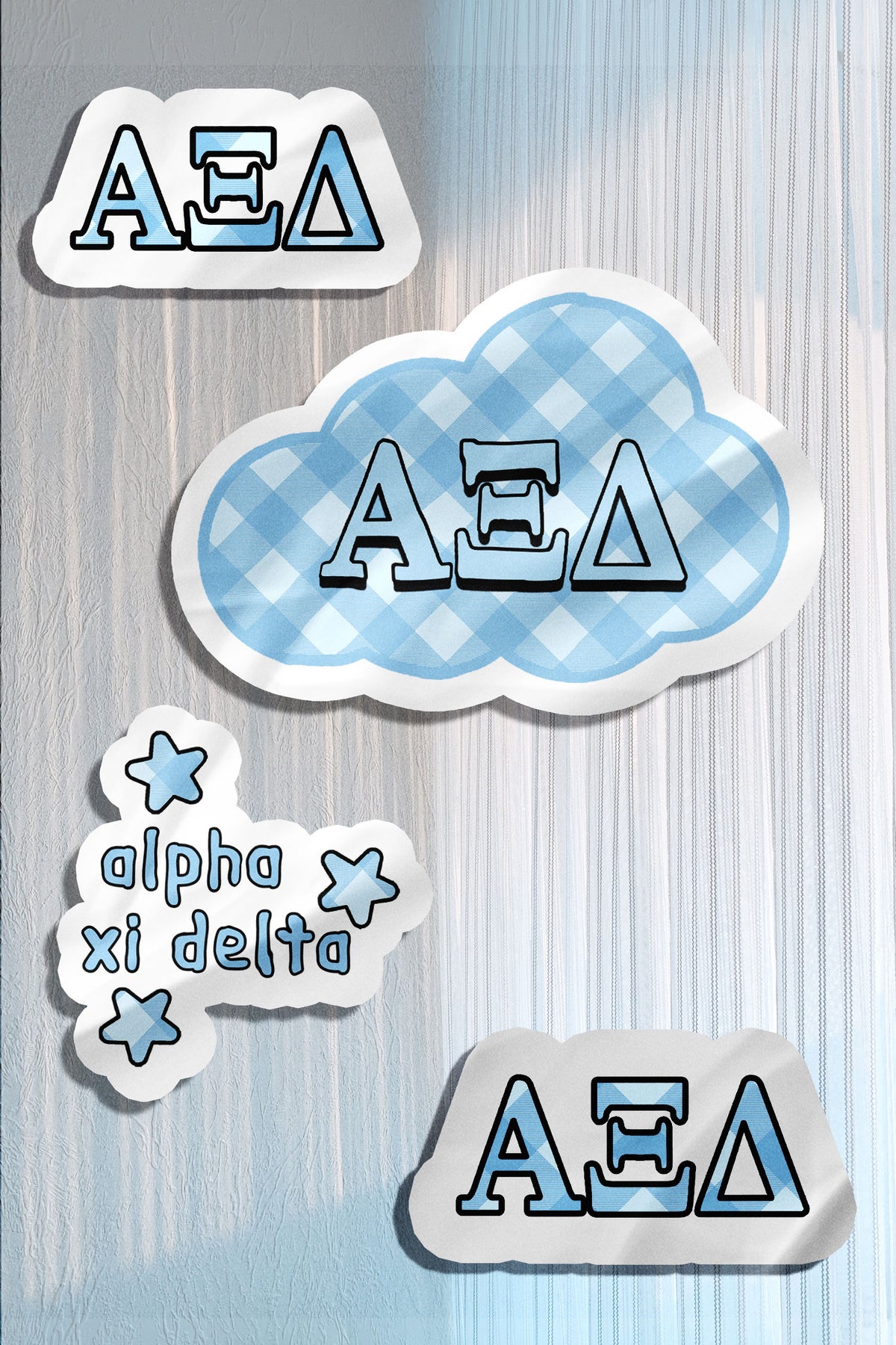 Blue Theme Waterproof Sorority Stickers