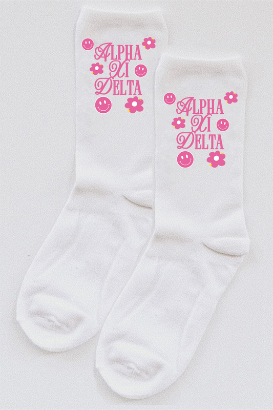 Pink Accent socks - Alpha Xi Delta