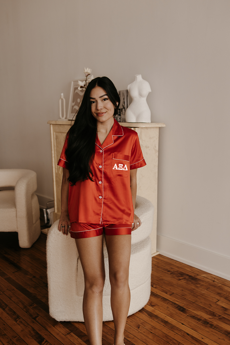 Orange Greek Letter Pajamas - Alpha Xi Delta