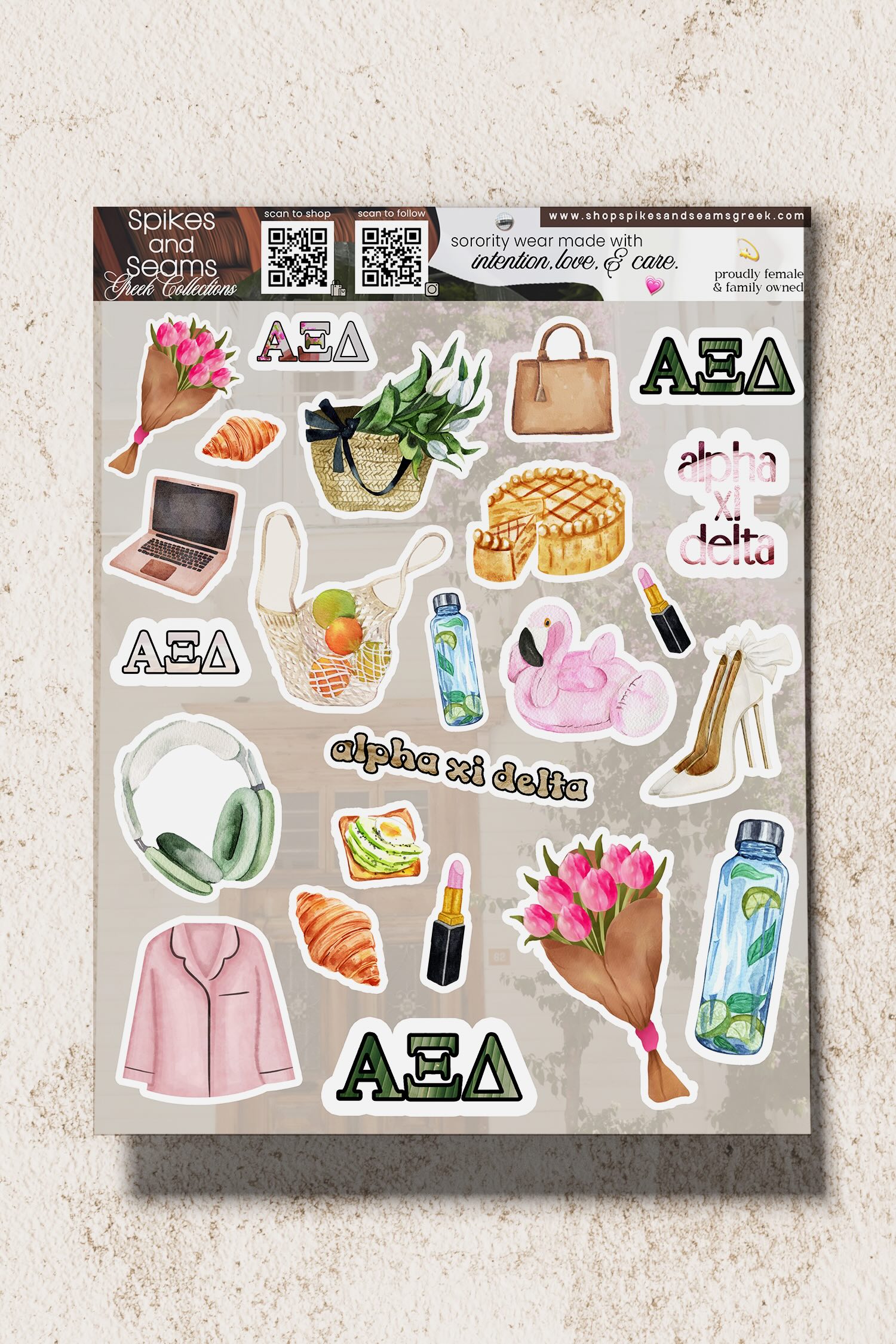 Sorority Sticker Set #22 - Alpha Xi Delta