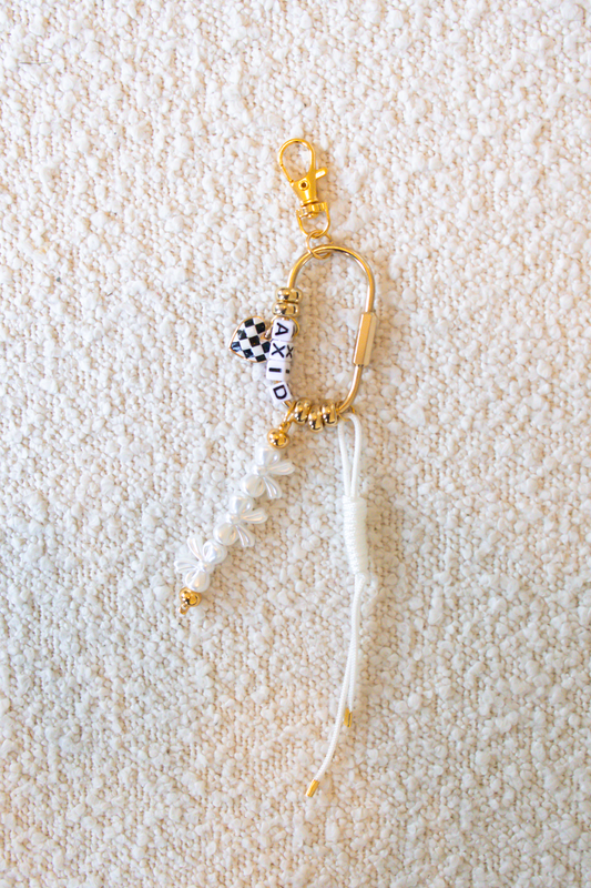 Gold Sorority Keychain Bag Charm - Alpha Xi Delta
