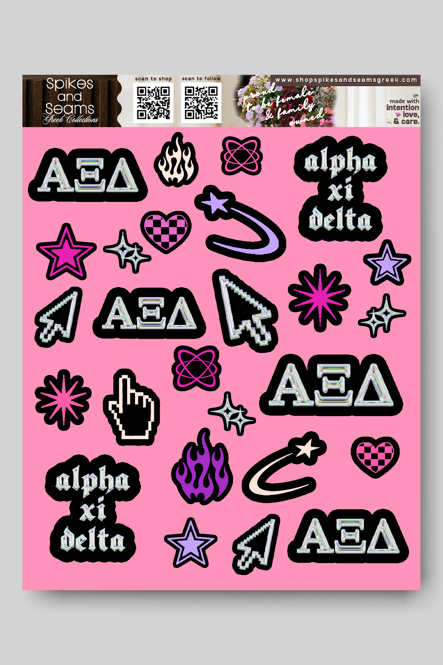 Sorority Sticker Sheet #24 - Alpha Xi Delta