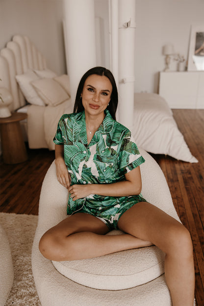Block Font Banana Leaf pajamas - Chi Omega