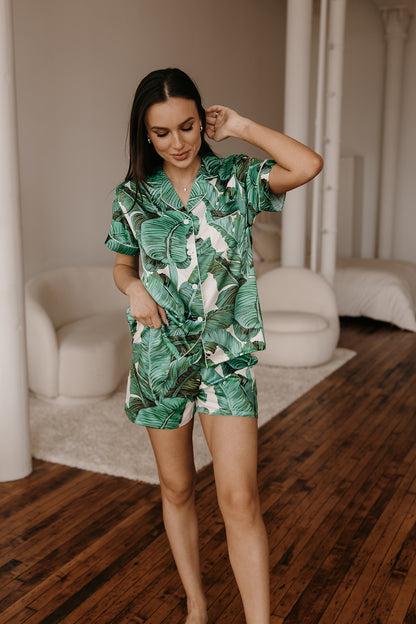 Block Font Banana Leaf Pajamas - Tri Sigma