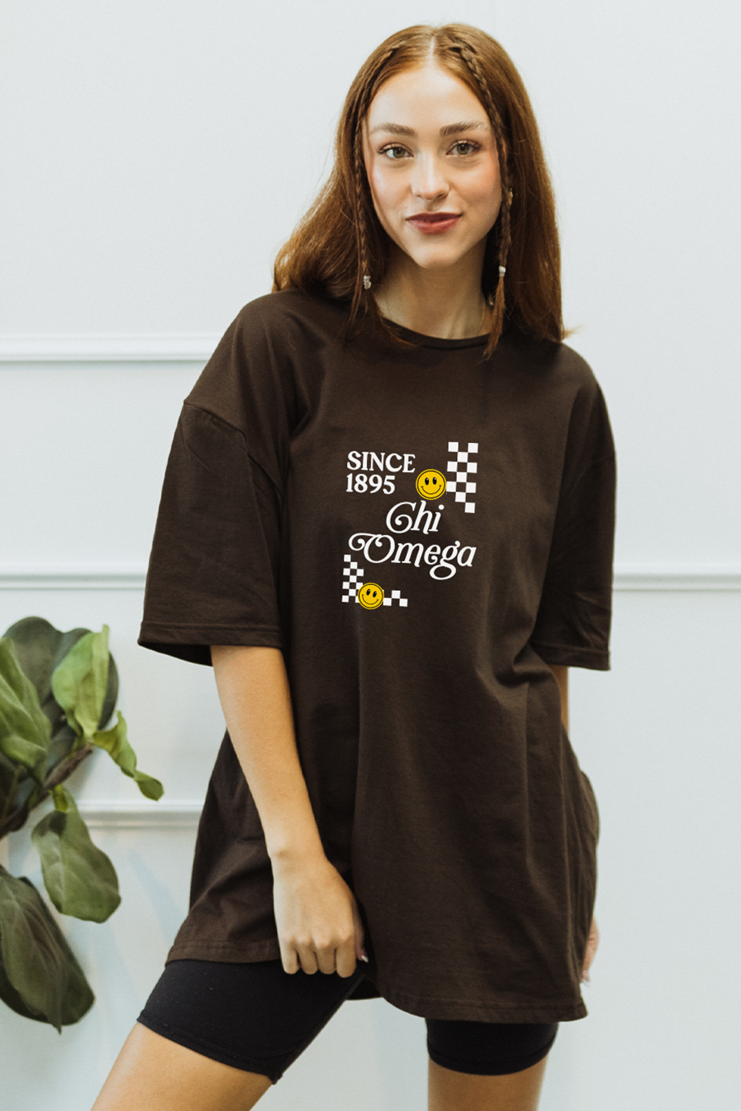 Dark Chocolate Checkered tee - Chi Omega