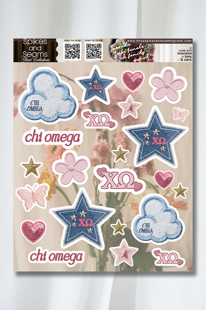 Sorority Sticker Sheet #23 - Spikes and Seams Greek