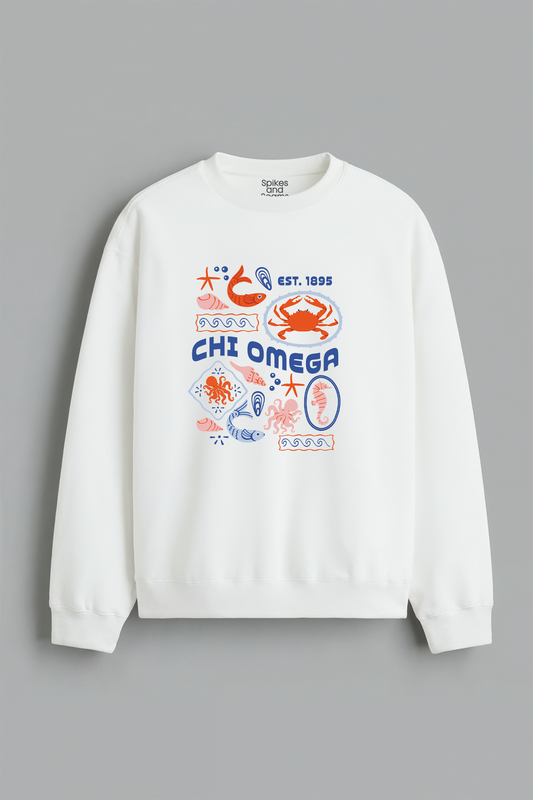 Sorority Ocean Crewneck - Chi Omega - Spikes and Seams Greek