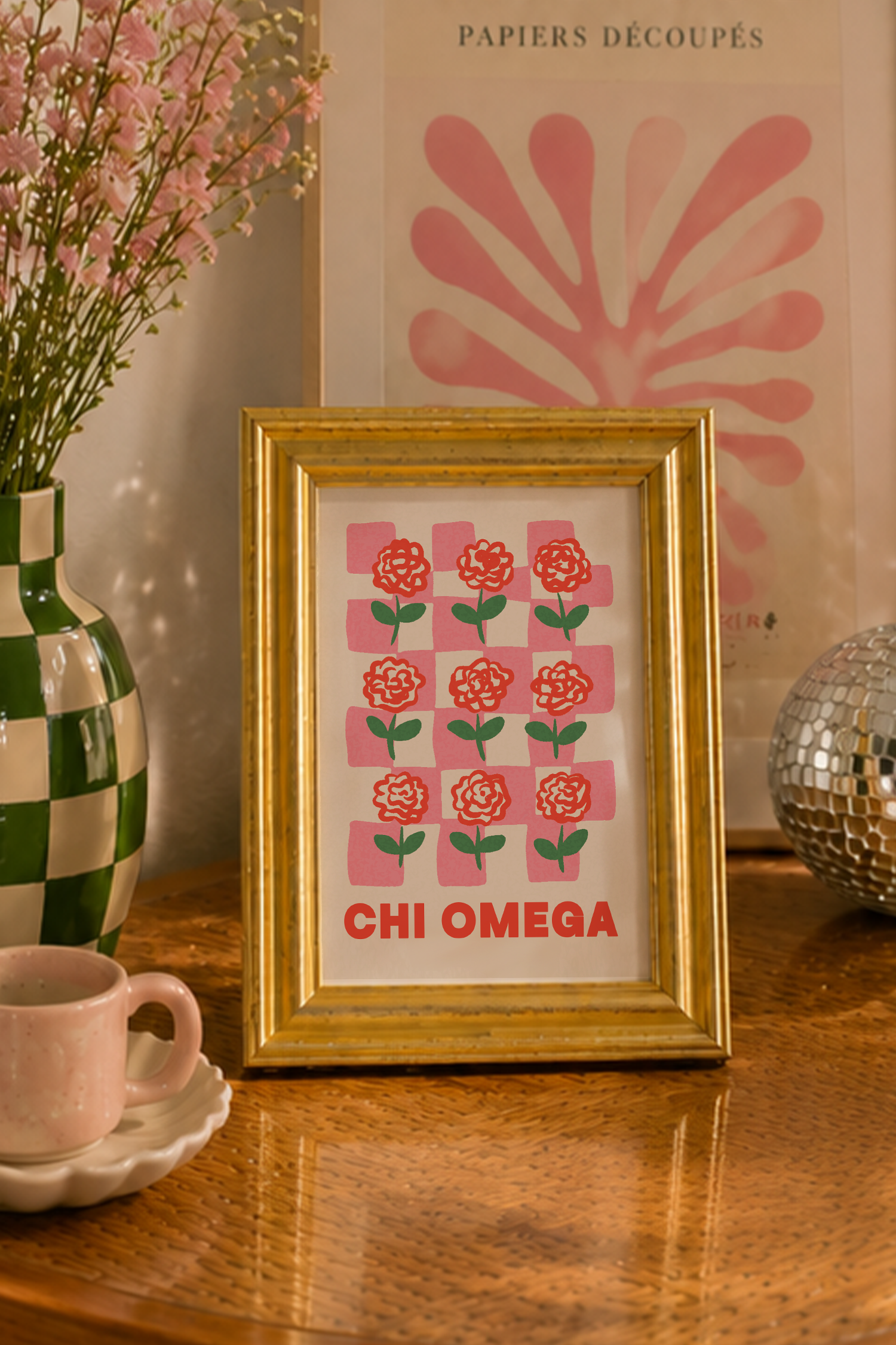 Gold Framed Sorority Art #1 (Frame Included!) - Spikes and Seams Greek