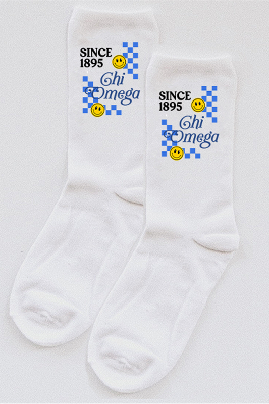 Blue Checkered socks - Chi Omega