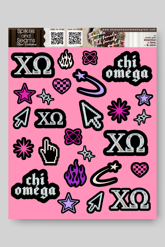 Sorority Sticker Sheet #24 - Chi Omega